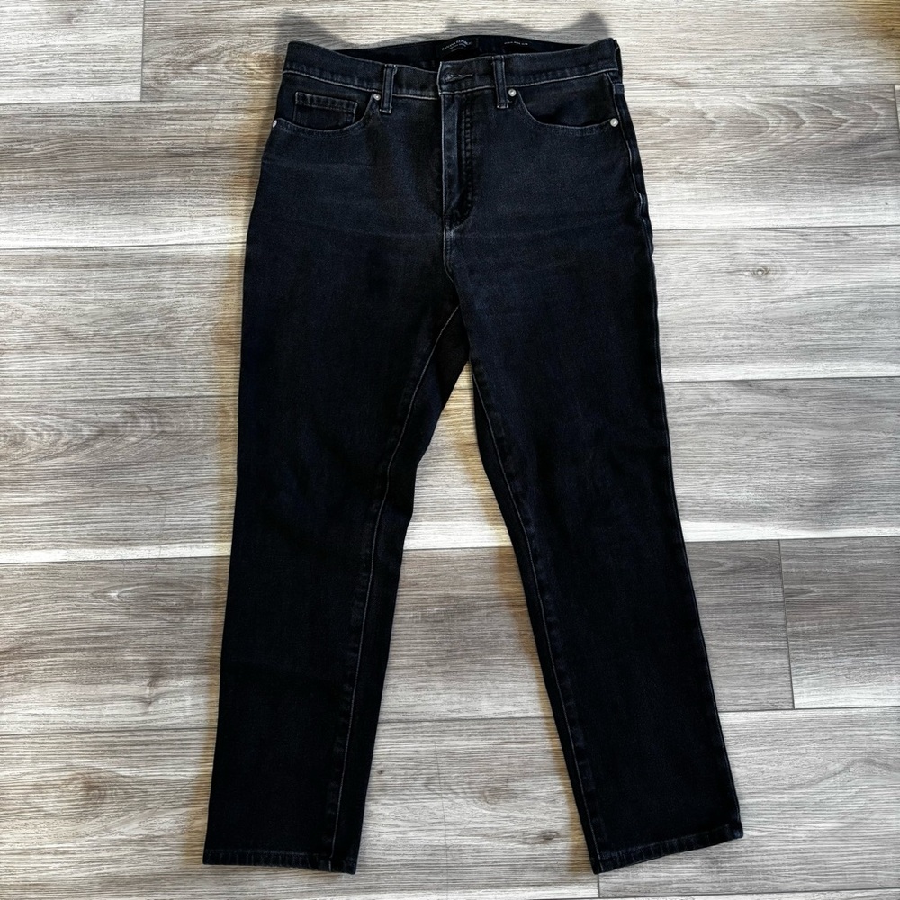 BANANA REPUBLIC PREMIUM DENIM, high rise, black slim jeans, women’s size 30x26